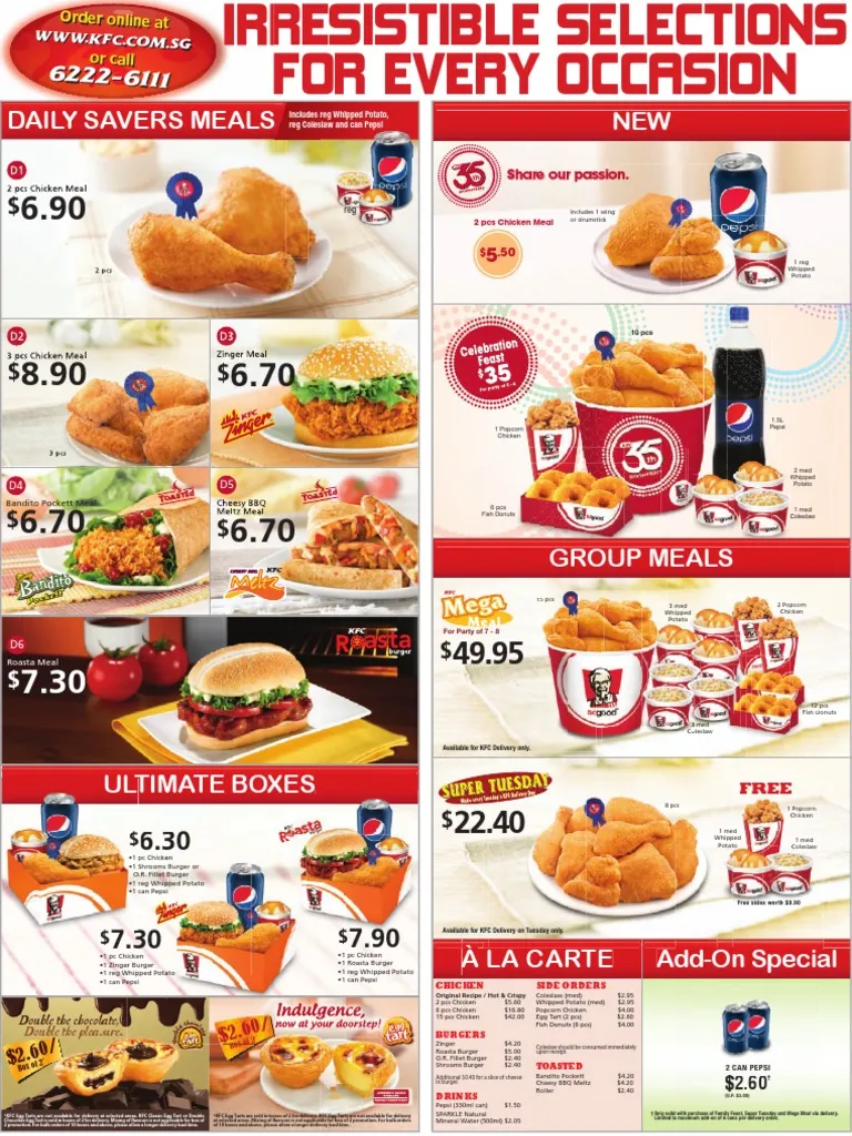 KFC Menu Singapore & Latest Price List 2024