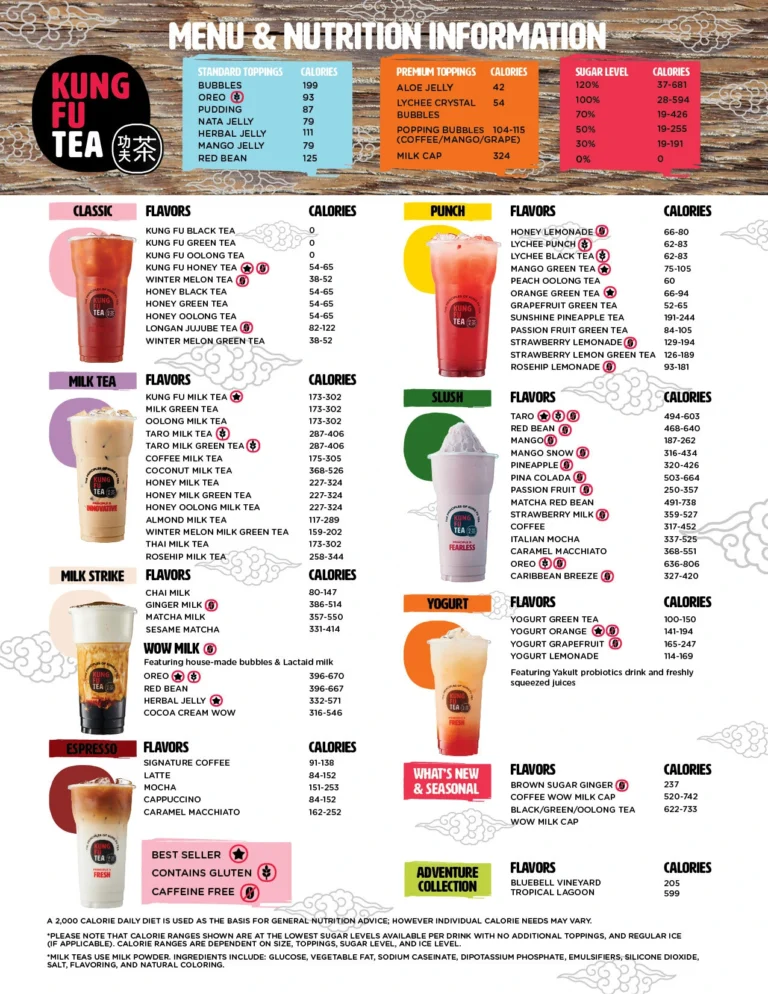 Kung Fu Tea Menu Singapore & Latest Price List 2024