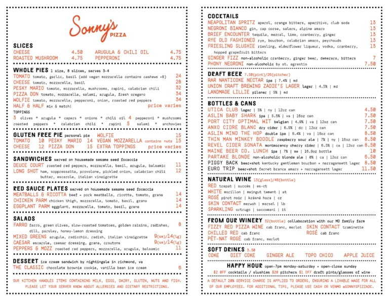 Sonny’s Pizza Menu Singapore & Latest Price List 2024