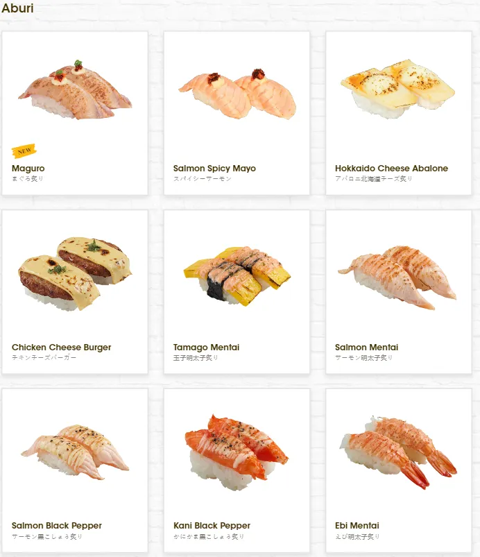Genki Sushi Menu prices