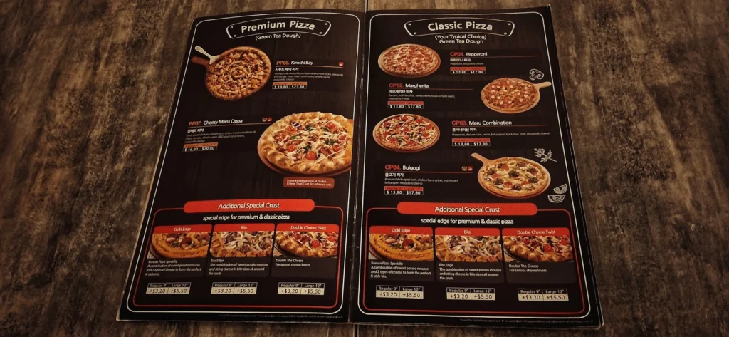 Pizza Maru Menu prices