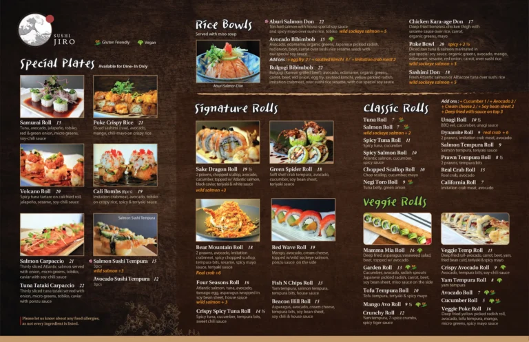Sushi jiro Menu Singapore & Latest Price List 2024
