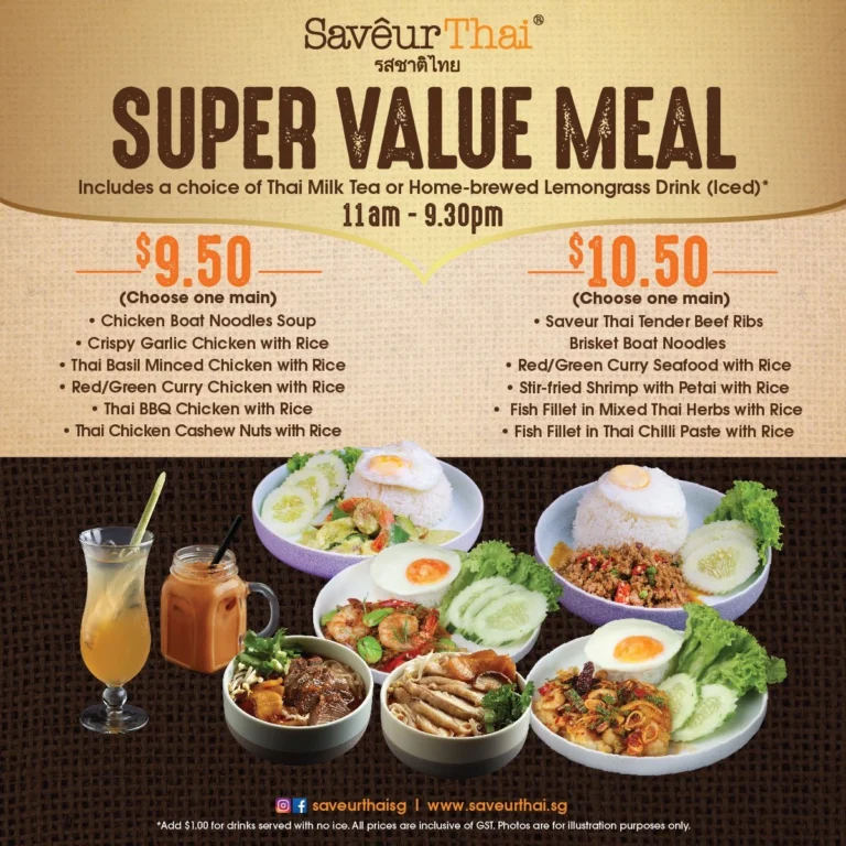 Saveur Thai Menu Singapore & Latest Price List 2024
