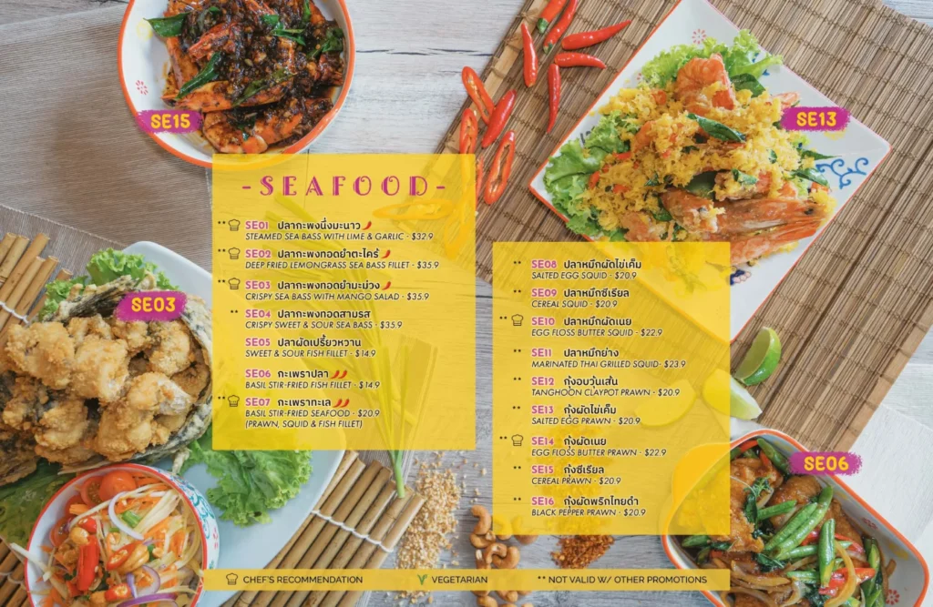 Thai’D Me Up Menu Singapore