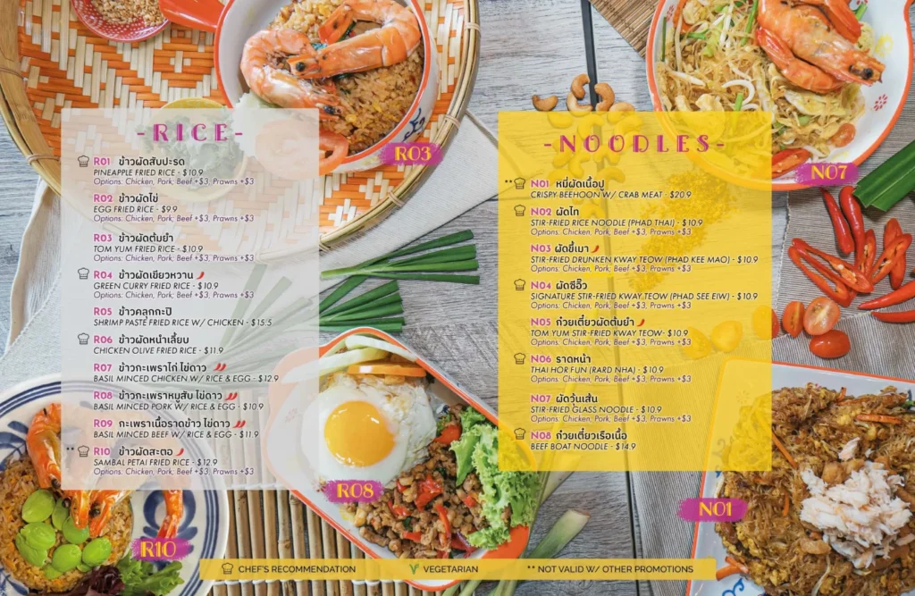 Thai’D Me Up Menu Singapore