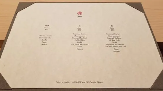 Sushi Kimura Menu Singapore & Latest Price List 2024