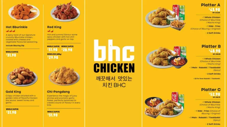 BHC CHICKEN Menu Singapore & Latest Price List 2023